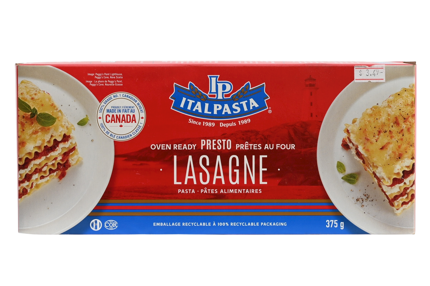 Italpasta Oven Ready Lasagna Noodles - 375g