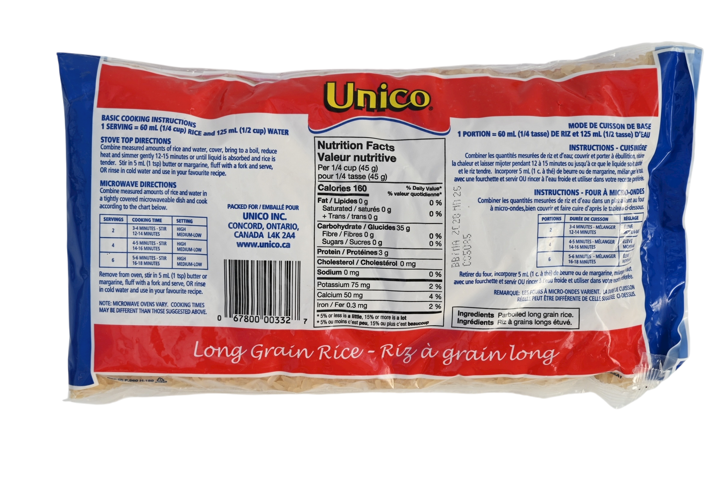 Unico Long Grain Rice - 750g