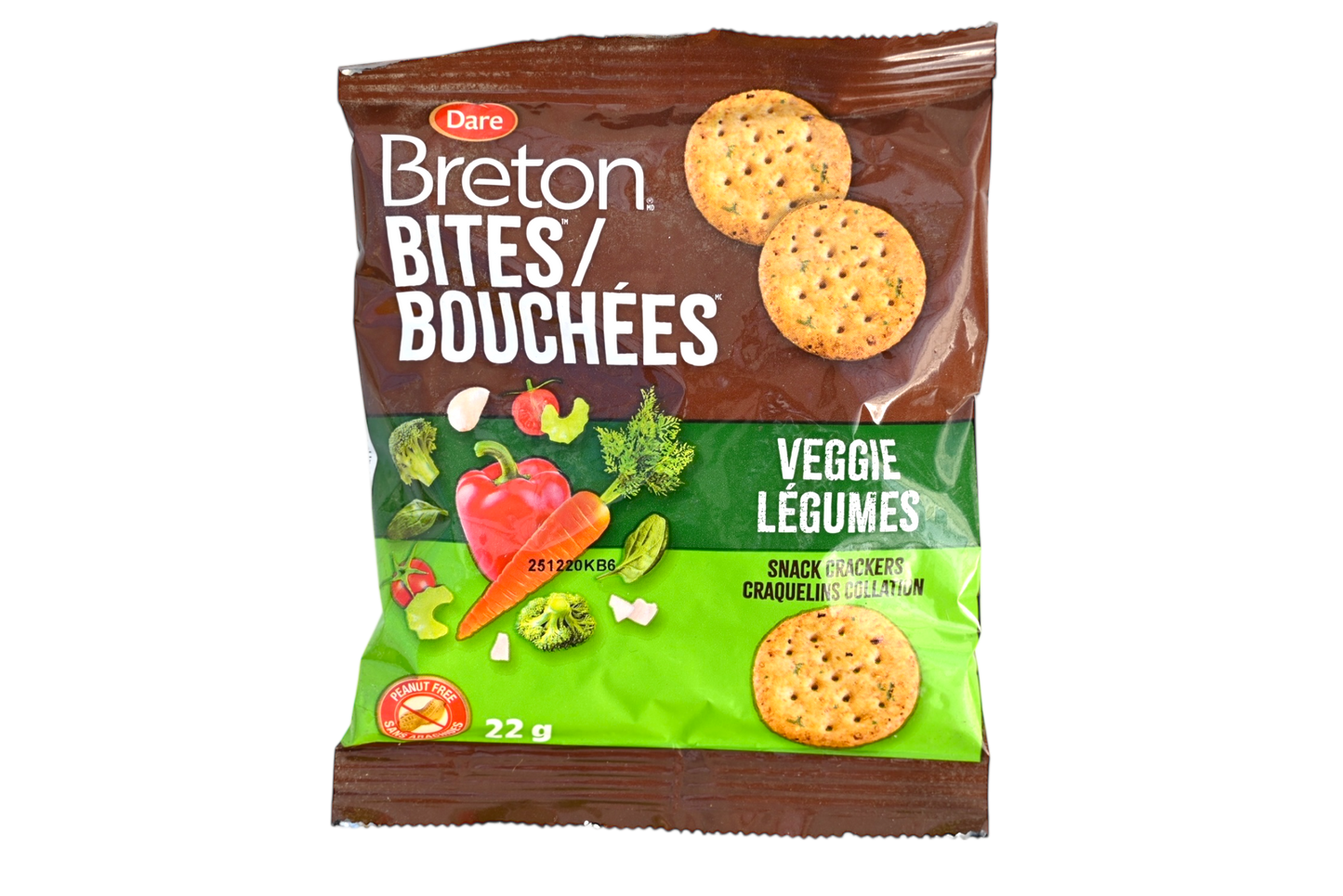 Breton Bite Size Garden Vegetable Crackers - 22g