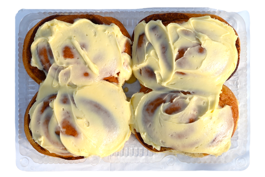 Homemade Cinnamon Buns With Cream Cheese Icing - 4 Pack