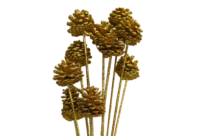 Regular Pine Cones -Gold Glitter