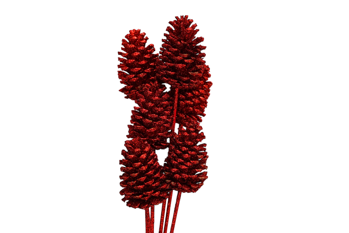 Large Pine Cones - Red glitter
