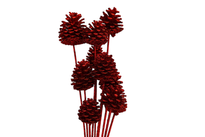 Regular Pine Cones -Red glitter
