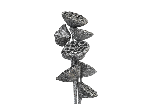 Large Lotus Pods - Silver glitter