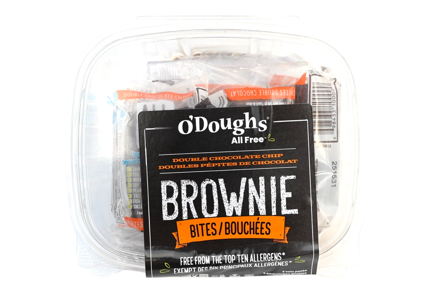 Double Chocolate Chip Brownie Bites - ALLFree - 5 x 48g - Frozen