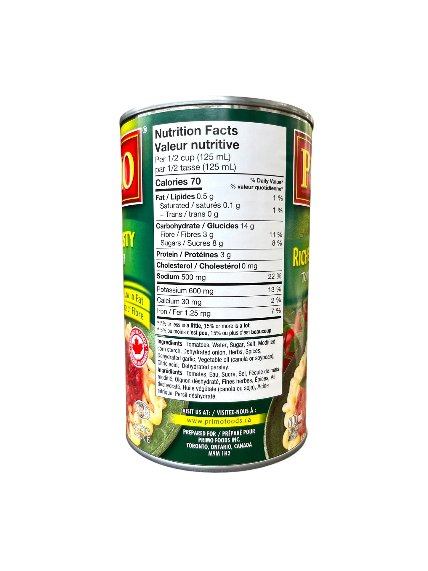 Primo Thick & Zesty Pasta Sauce - Tomato Basil - 680ml