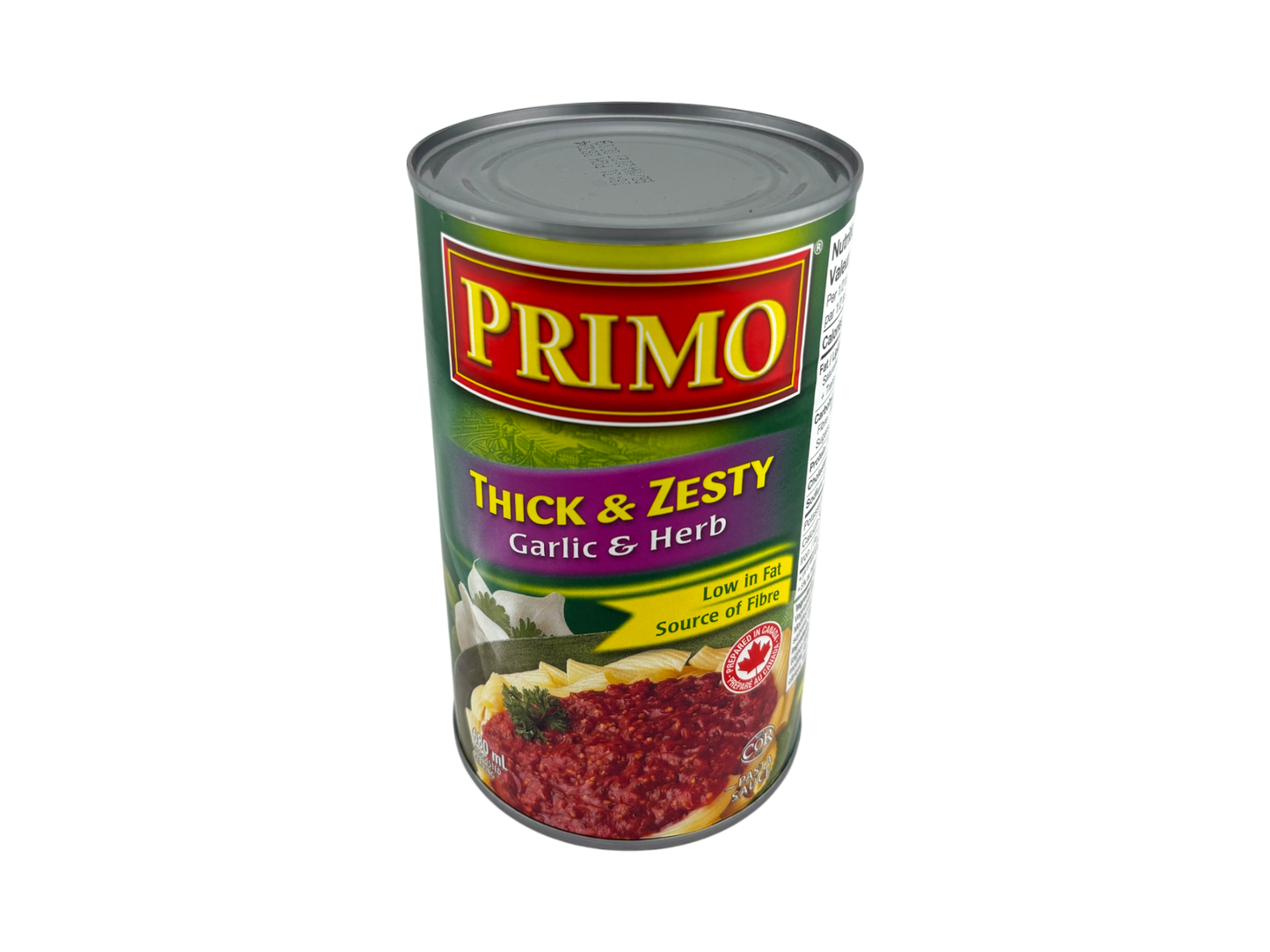 Primo Thick & Zesty Pasta Sauce - Garlic & Herb - 680ml
