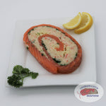 Load image into Gallery viewer, Salmon Pinwheels with Seafood Stuffing - 5oz - Frozen
