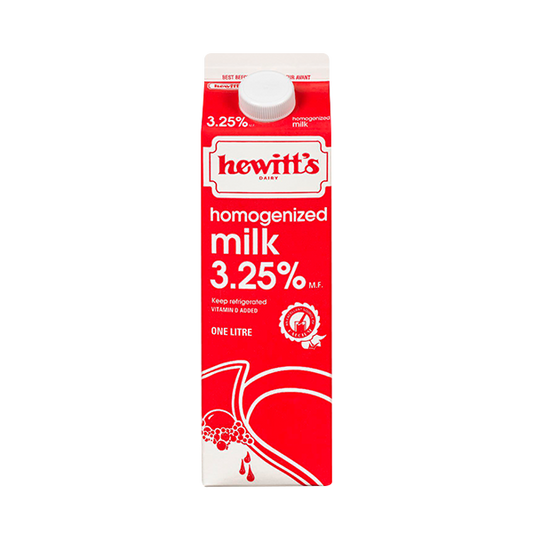 Hewitt's Homogonized Milk 3.25% - 1L Cartons
