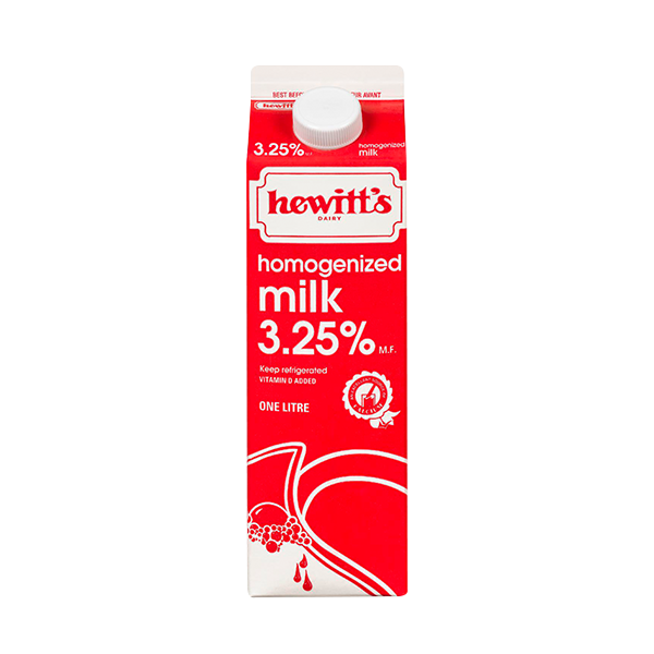 Hewitt's Homogonized Milk 3.25% - 1L Cartons