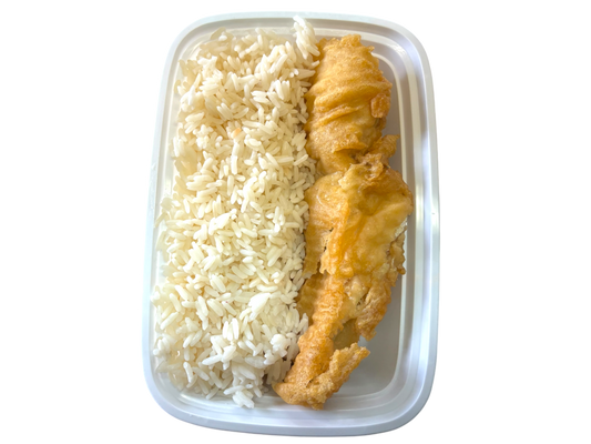 Battered Haddock with Rice