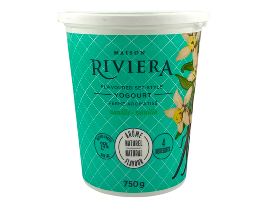 Riviera Vanilla Yogurt 2.8% MF - 750g