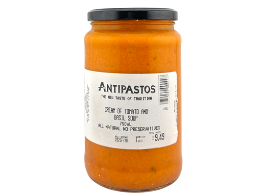 Cream of Tomato and Basil Soup- Antipastos