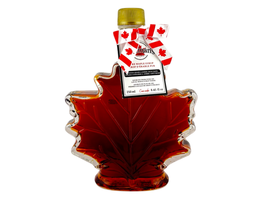 Jakeman's Pure Maple Syrup Glass Leaf Bottle - 250ml