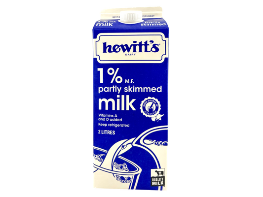 Hewitt's Milk 1% - 2L Carton - Best Before December 30, 2024