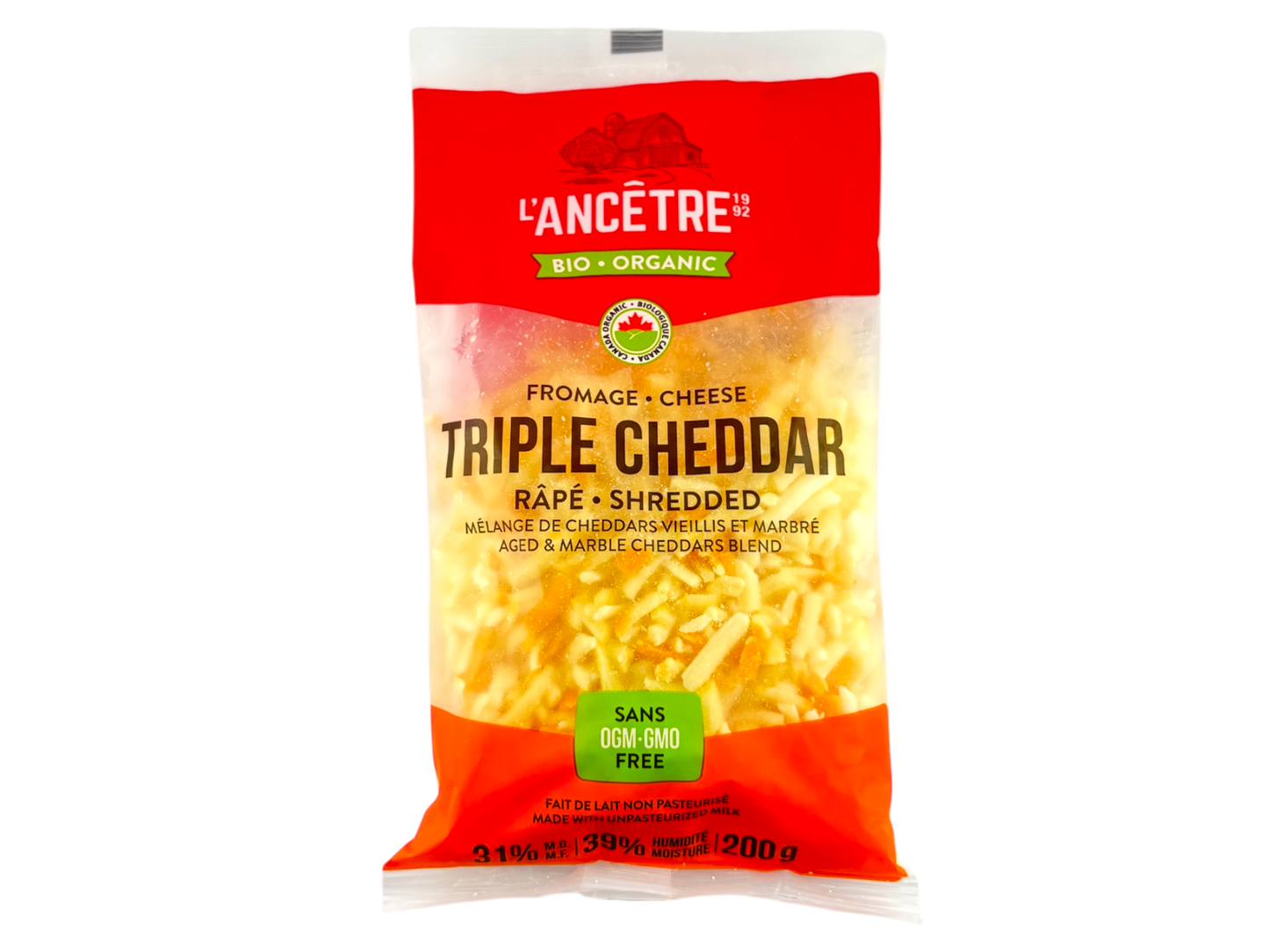 Shredded Triple Cheddar Cheese - L'ancetre - 200g