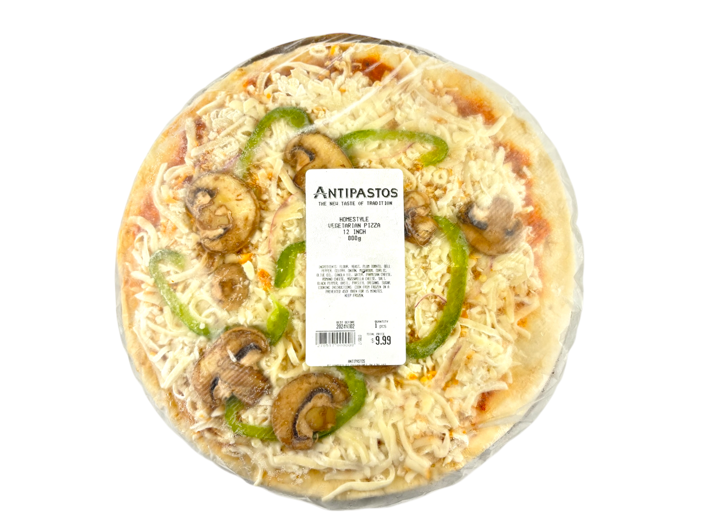 12" Homestyle Vegetarian Pizza - Antipastos