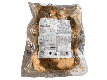 Cooked turkey pieces seasoned - 1kg