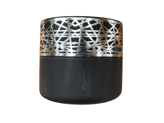 Black/Silver plated round pot