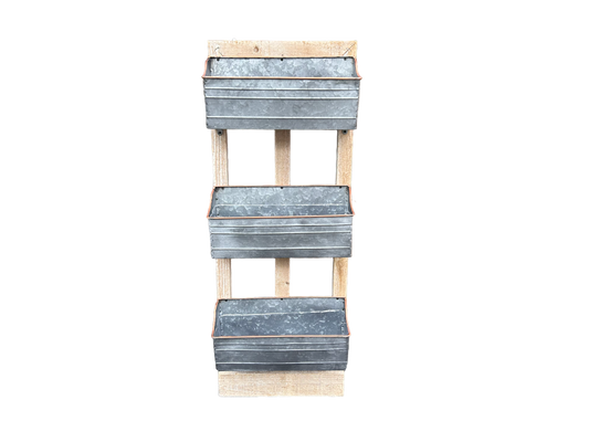 3 tier wood / metal planter