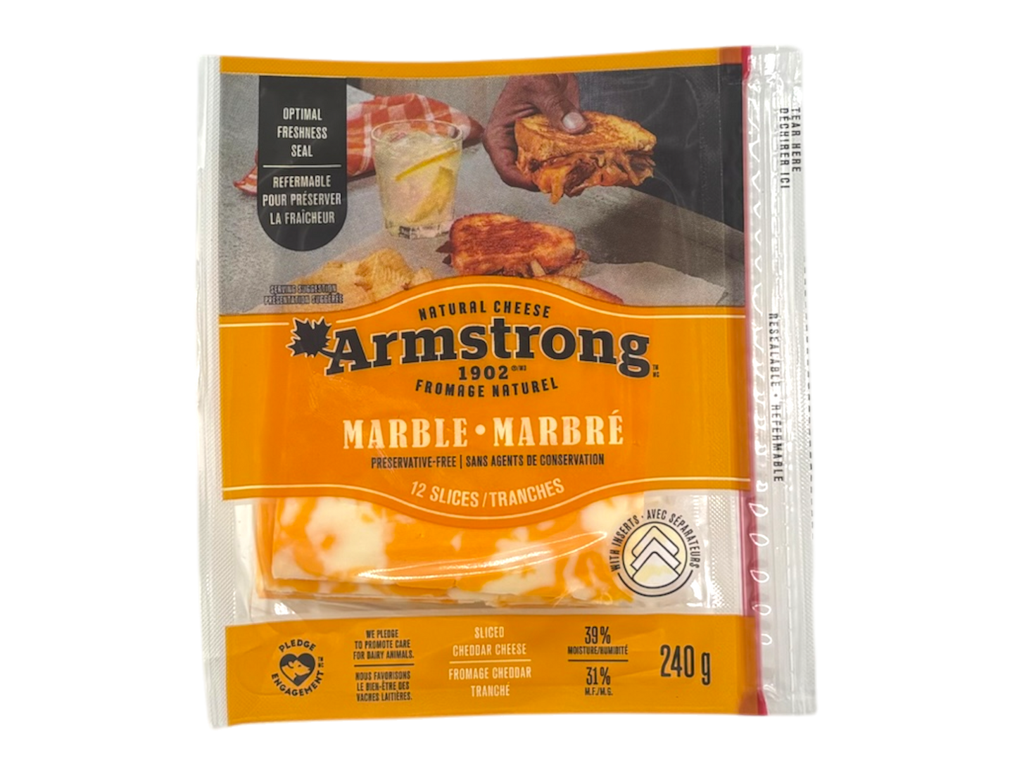 Armstrong Sliced Marble Cheese - 240g