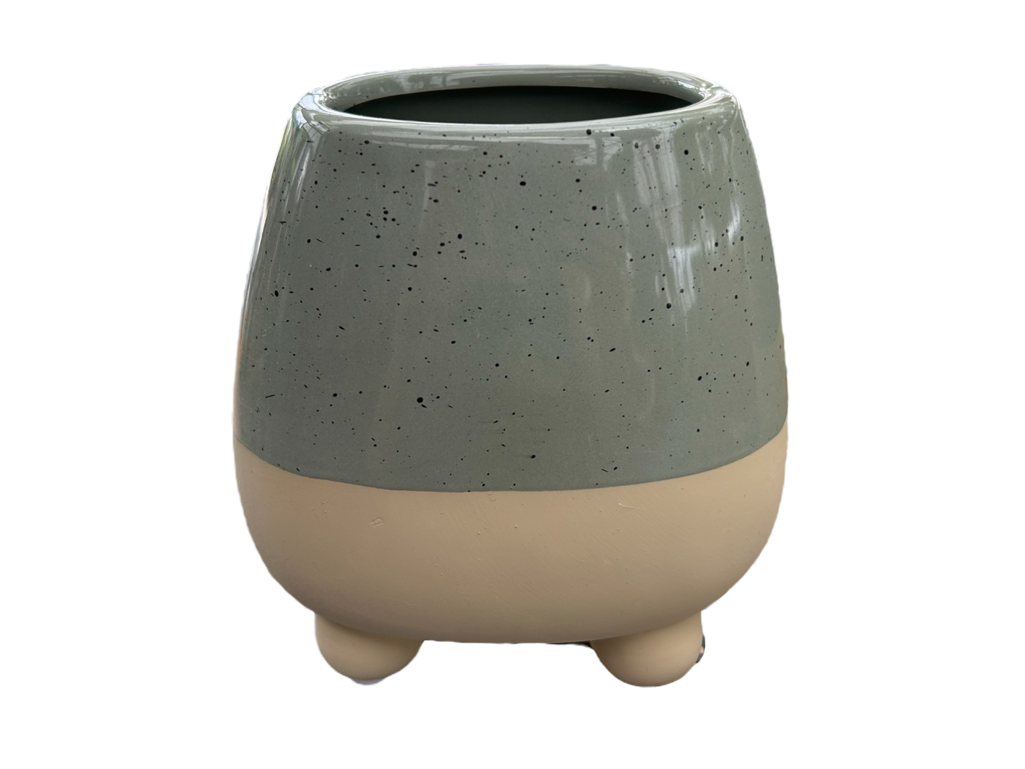 Sage speckled pot