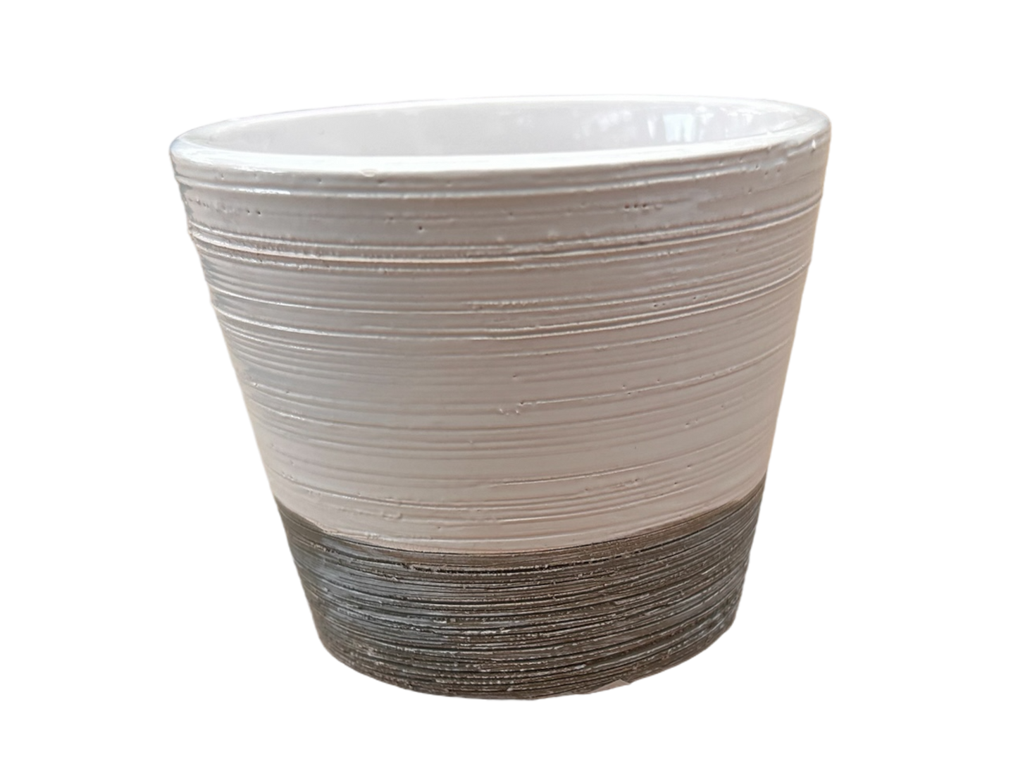 White / grey pot