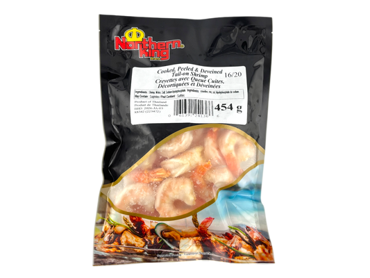 Cooked, Peeled, & Deveined Tail-on Shrimp - 454g