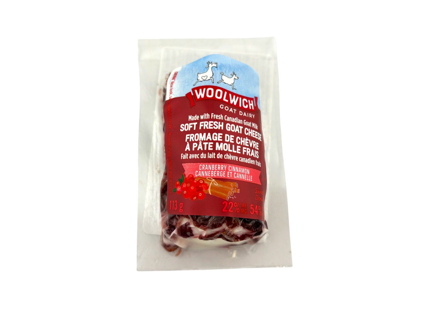 Woolwich Soft Fresh Goat Cheese 113g - Cranberry Cinnamon