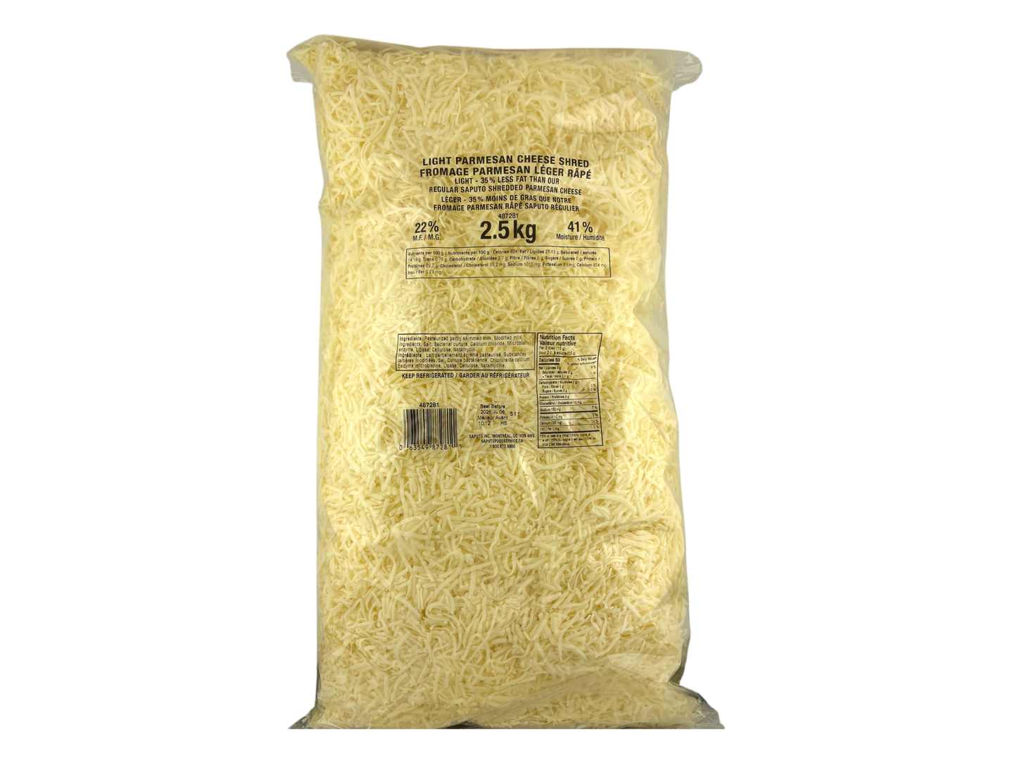 Saputo Shredded Parmesan Cheese - 2.5kg