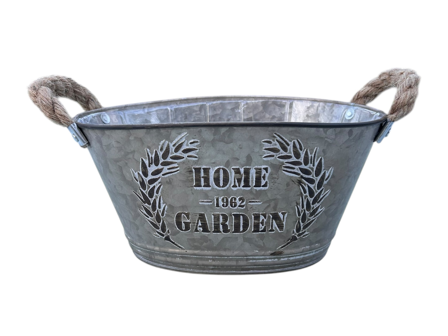 Home & Garden metal pot with handles