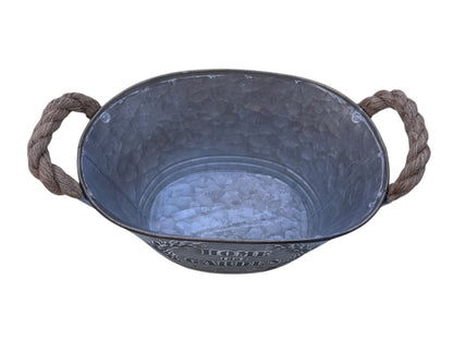 Home & Garden metal pot with handles