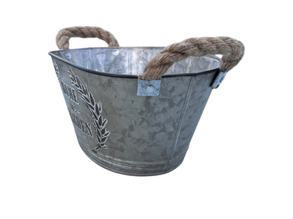 Home & Garden metal pot with handles