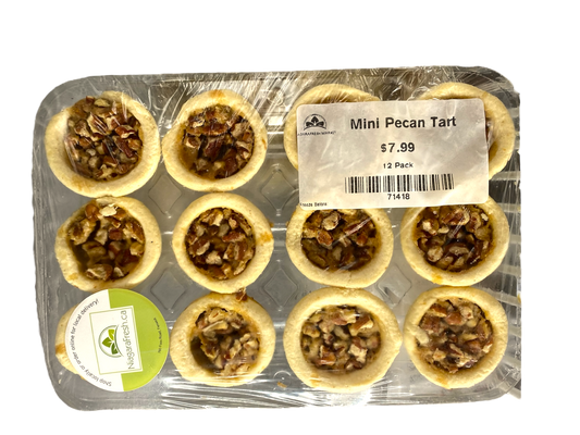 Homemade Mini Pecan Butter Tarts - 12 Pack - Frozen