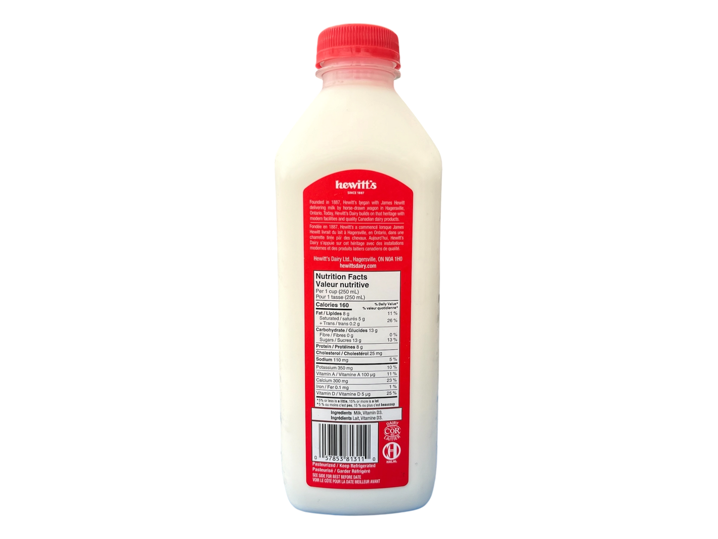 Hewitt's Homogonized Milk 3.25% - 1L Cartons