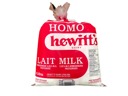 Hewitt's Homogenized Milk 3.25% - 4L Bags