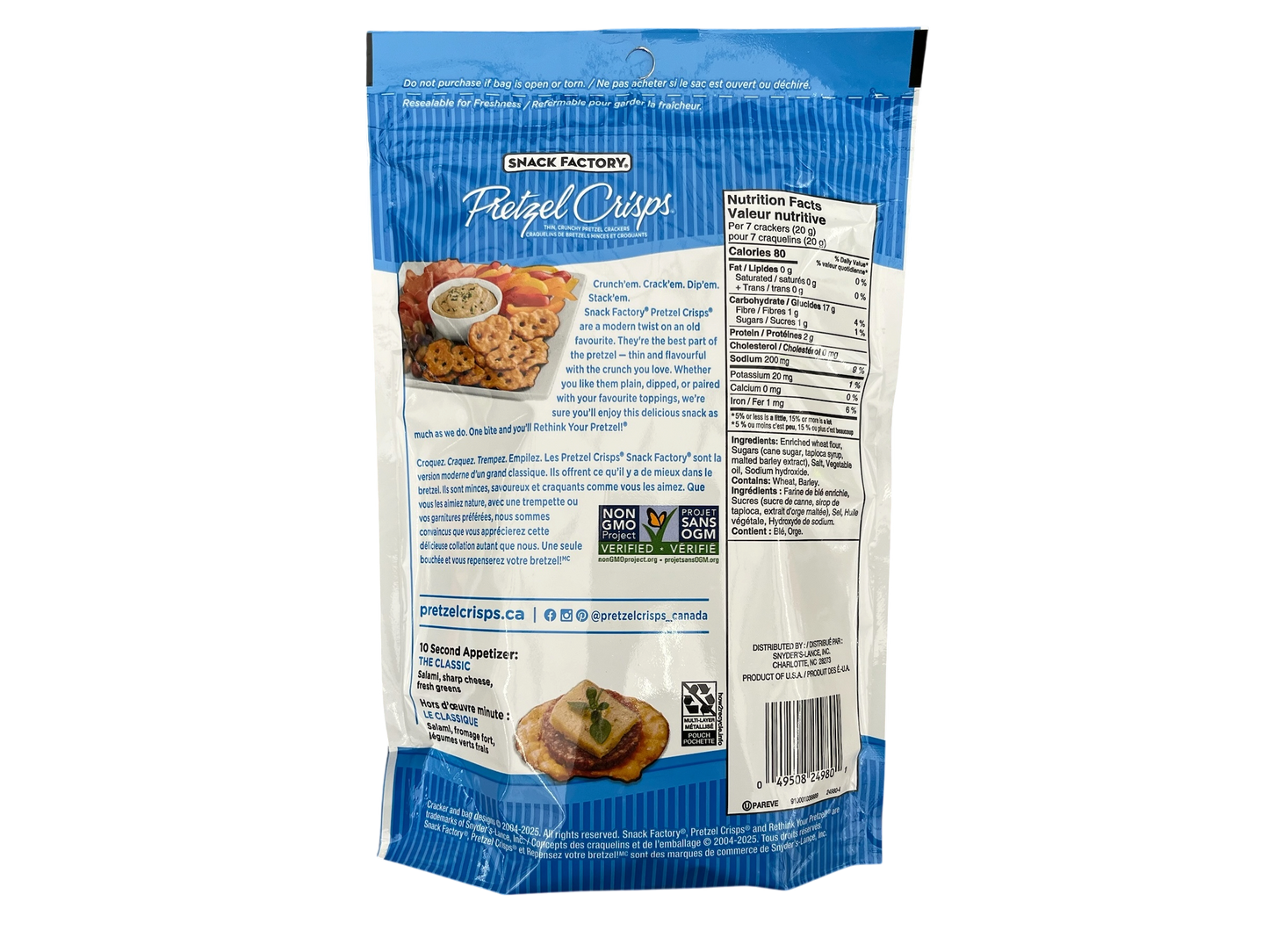 Snack Factory Original Pretzel Crisps - 200g