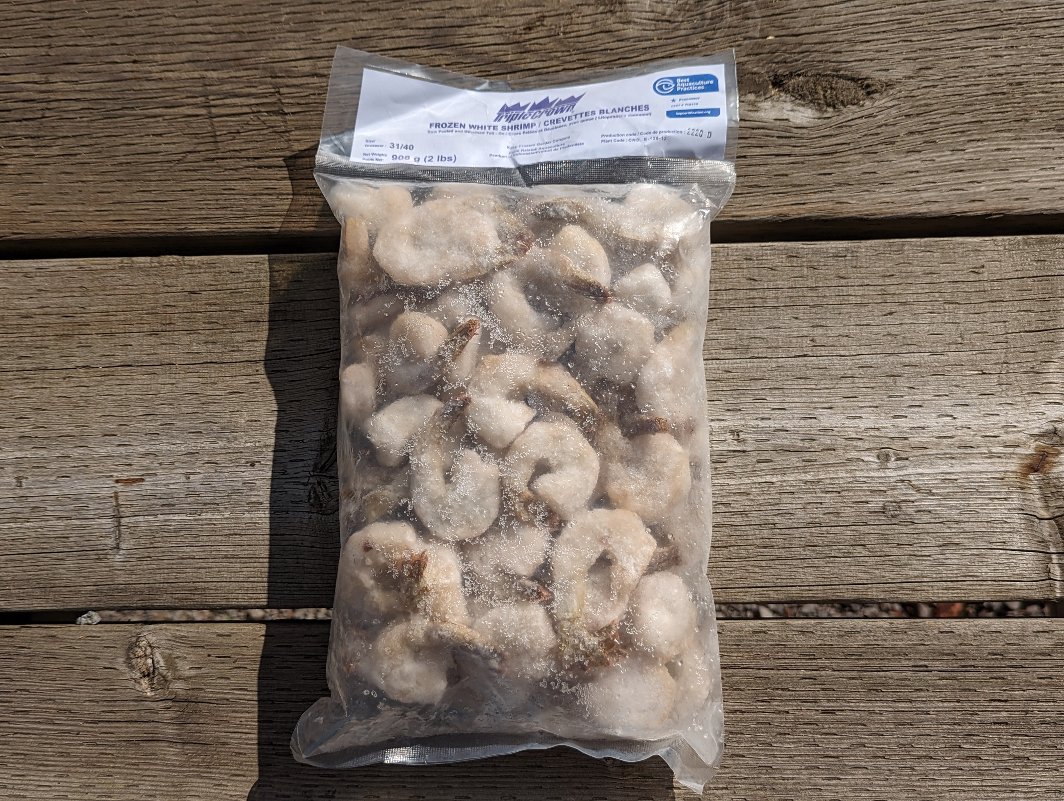 Raw White Peeled and Deveined Shrimp - Frozen (2lbs)