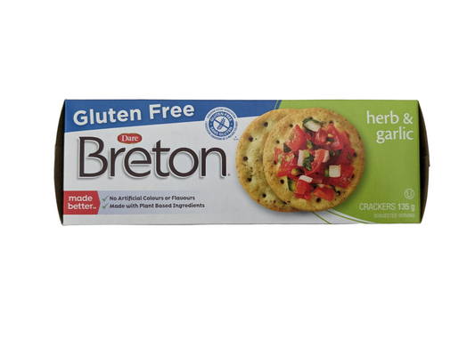 Breton Gluten Free Crackers - Herb & Garlic