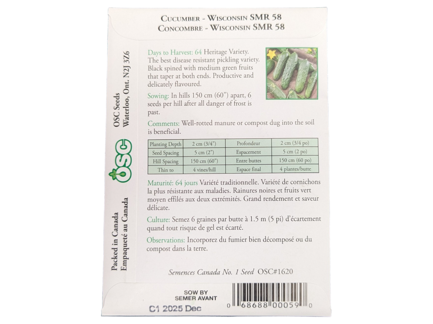 Cucumber Wisconsin SMR 58