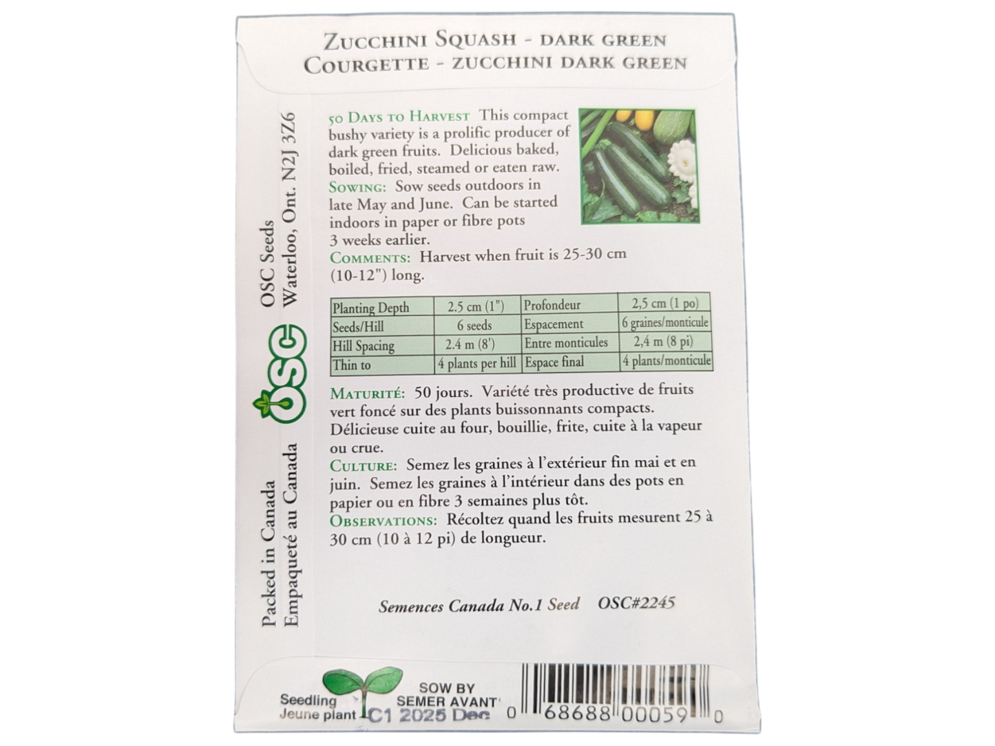 Zucchini Squash Dark Green