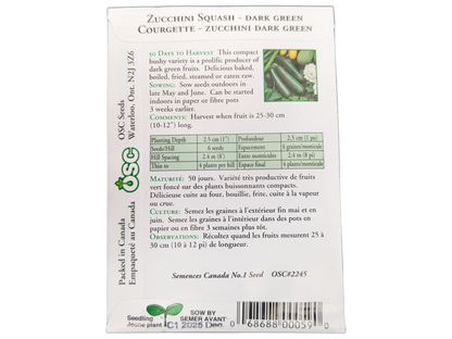 Zucchini Squash Dark Green