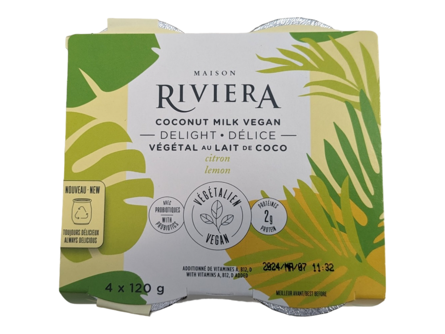 Riviera Coconut Milk Vegan Delight - Lemon -4x120g