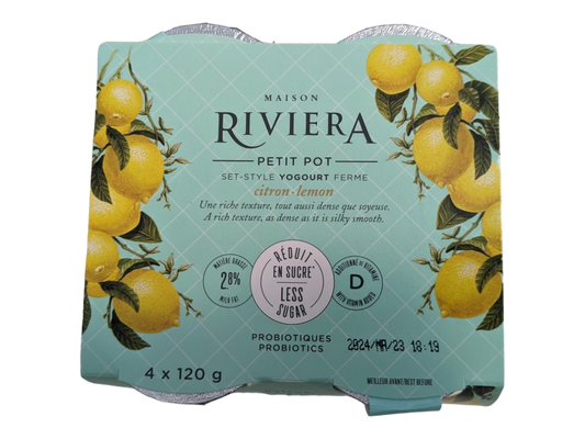 Riviera Set-Style Yogurt - Lemon -4x120g