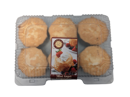 6 Pack of Mini Angel Food Cakes - Frozen