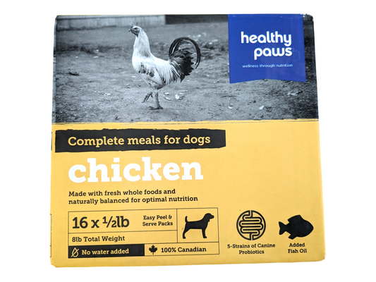 Healthy Paws Raw Dog Food - Chicken - 16x1/2lb