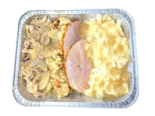 Turkey and Ham with stuffing and mashed potatoes - 2kg