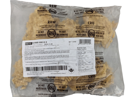 Breaded and Seasoned Chicken Breast Pieces- uncooked 1kg