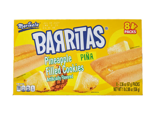 Barritas - Pineapple Filled Cookies - 8 Packs