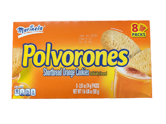 Polvorones - Shortbread Orange Cookies - 8 Packs